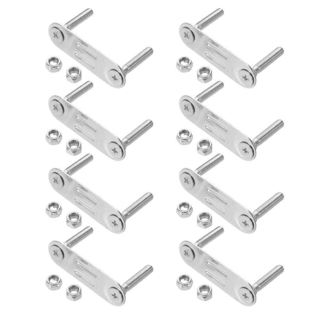8 PCS Roller Skate Stand Plate Mounting Kit Four Wheel Base Metal Brackets