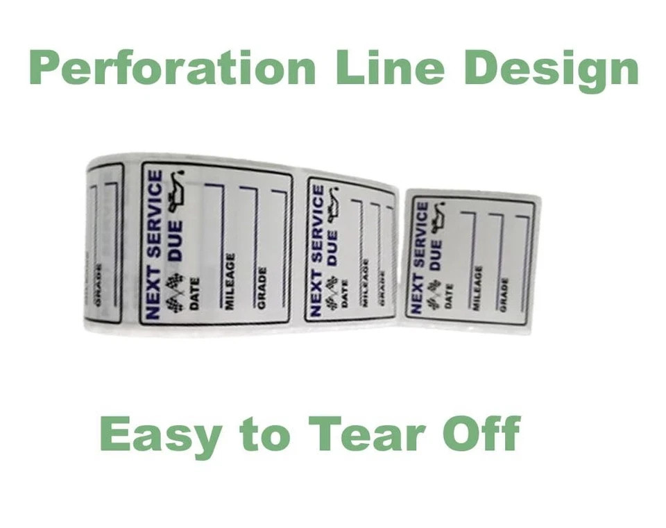 300 Clear Oil Change Reminder Stickers for Vehicles – 2×2 Inch Vinyl Labels