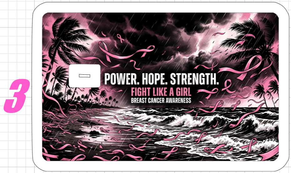 Florida Pink Ribbon Gift Credit Debit ATM Card Skin Sticker Breast Cancer Women