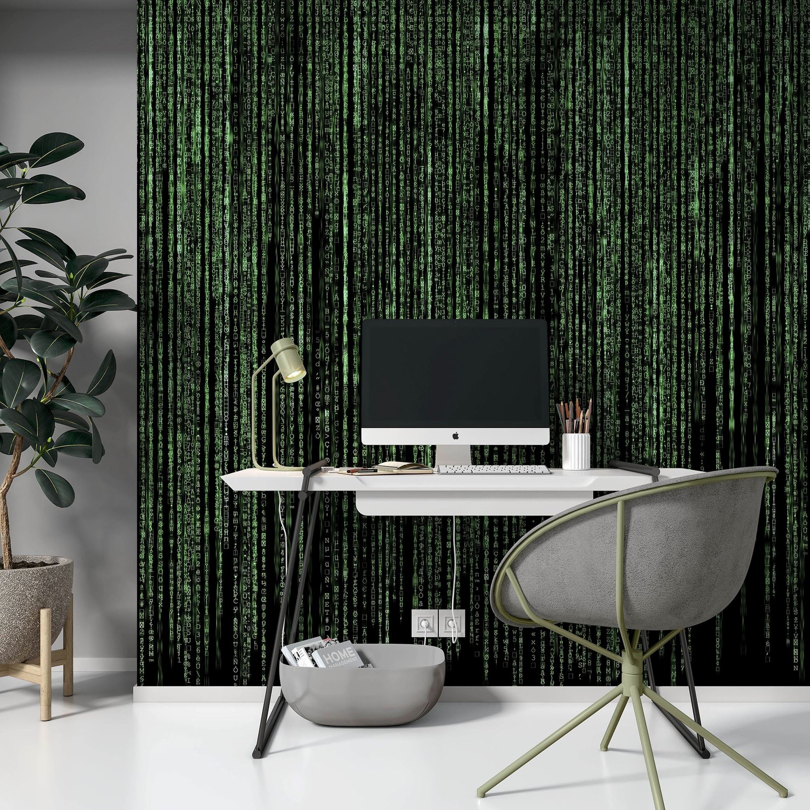 Computer Matrix Style Lines of Code Wall Mural. Science Fiction Decor. #6430