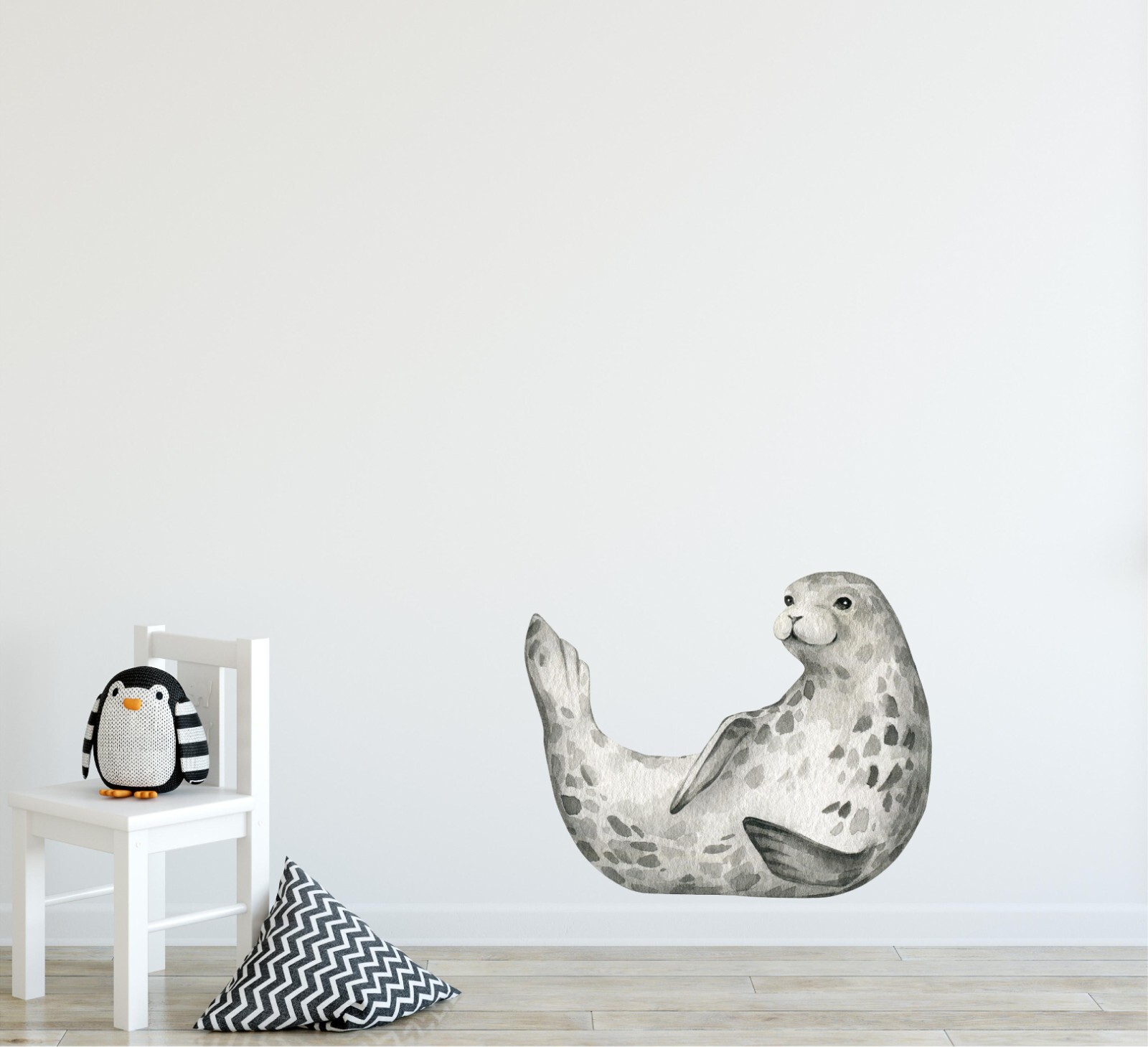 Whimsical Spotted Seal Ocean Fabric Wall Decal Removable Arctic Sea Life Nursery