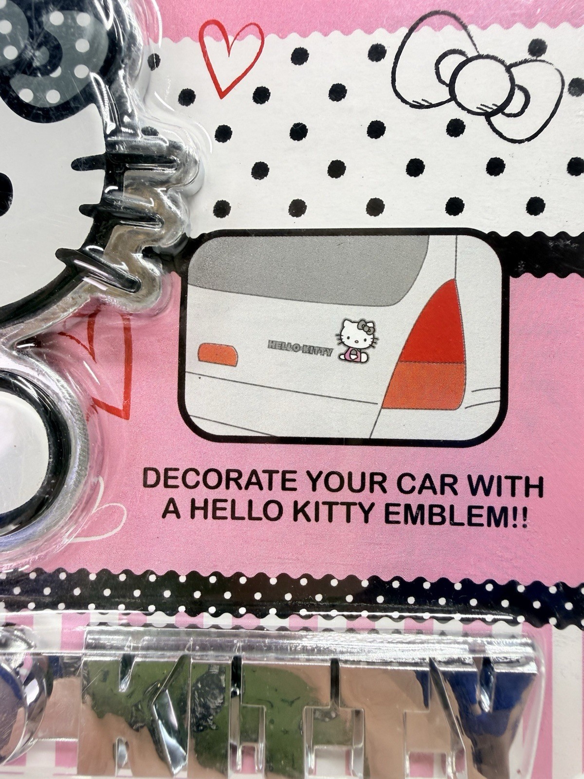 Official Licensed Plastic Emble Decal Chrome Sanrio Hello Kitty 2 Pieces 2011