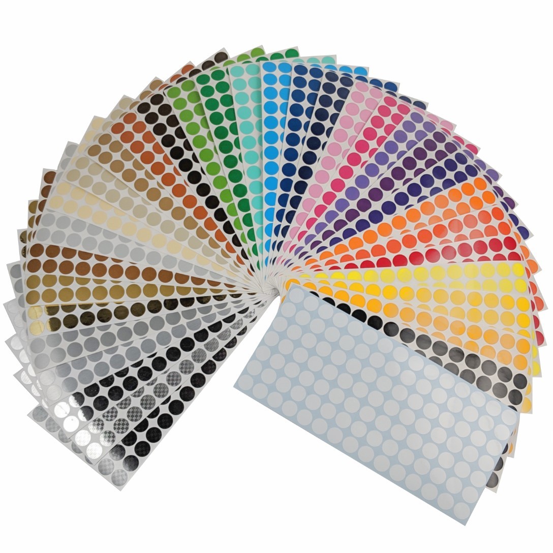 Color Coding Dot Labels 1/2 inch Round Stickers 105 pack Indoor/Outdoor Vinyl