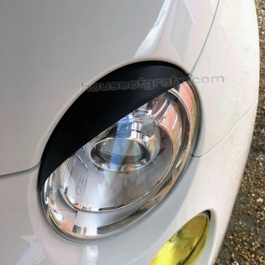 Vinyl eyelid eyelids brows fits 2013 2014 2015 2016 Fiat 500, 500T & Abarth