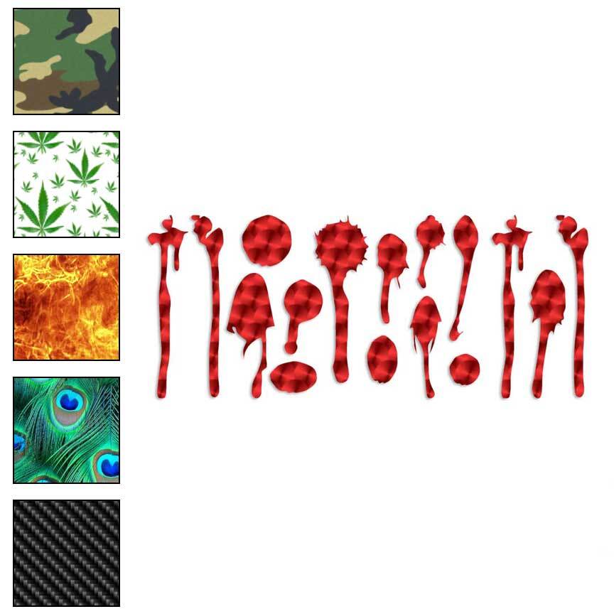 Blood Splatter, Vinyl Decal Sticker, 40 Patterns & 3 Sizes, #115