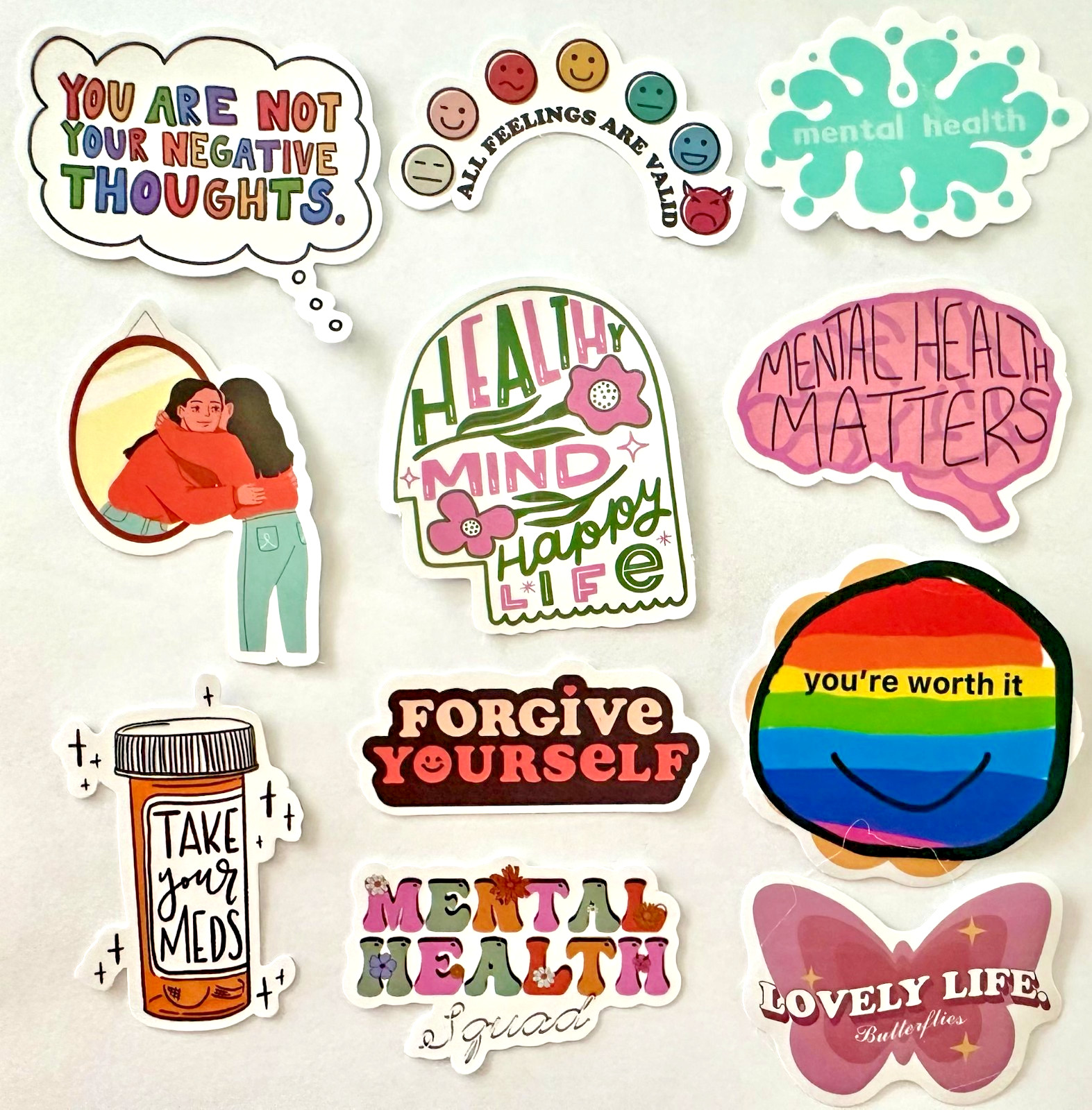 25 Inspirational Motivational Mental Health Cute Saying Stickers Laptop Mix Lot