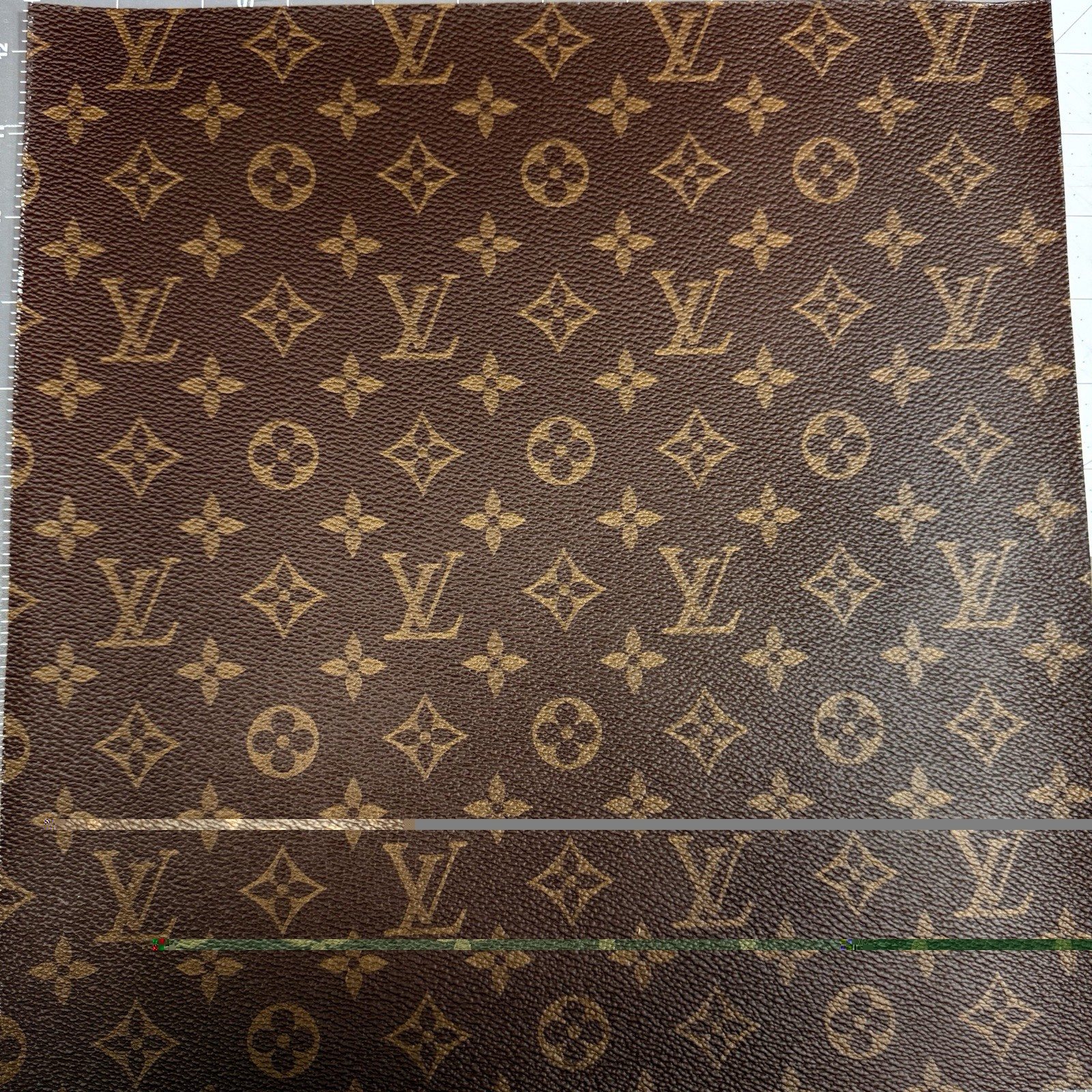 LV Brown Monogram Vinyl for Crafting Classic Size piece 12" X 12" Scrap