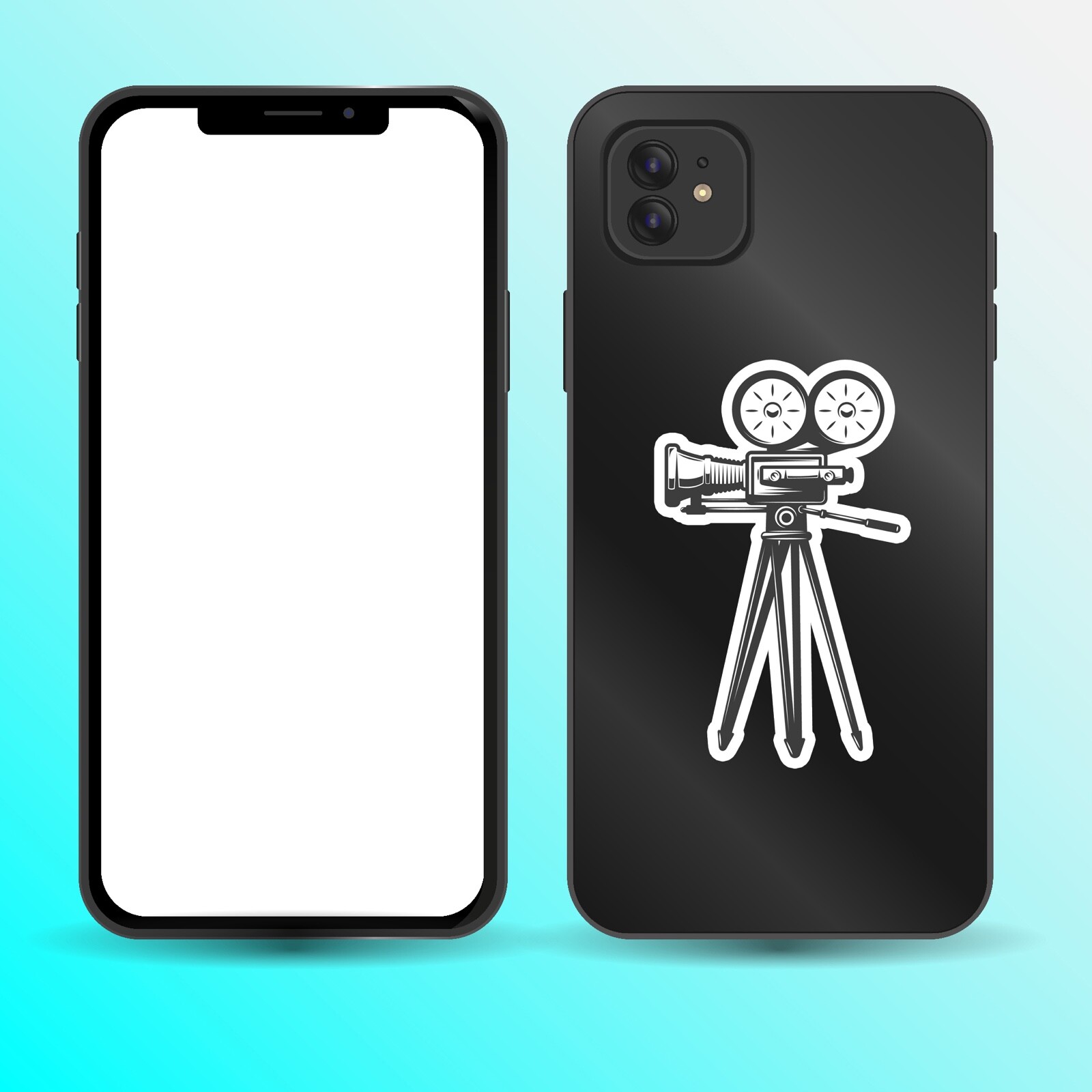 Cinema Retro Camera Sticker Wall Decal Vinyl Photo Studio Video Film Director