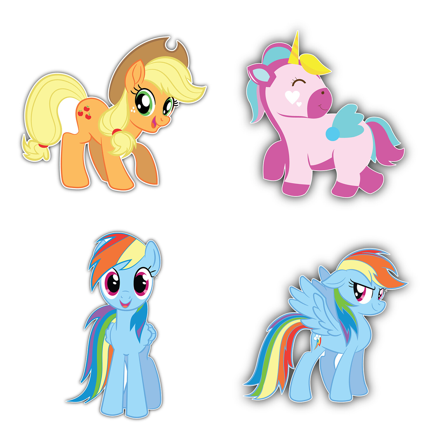 My Little Pony Cartoon Set Of 4 Vinyl Sticker Decal – 5" longer side ID:12