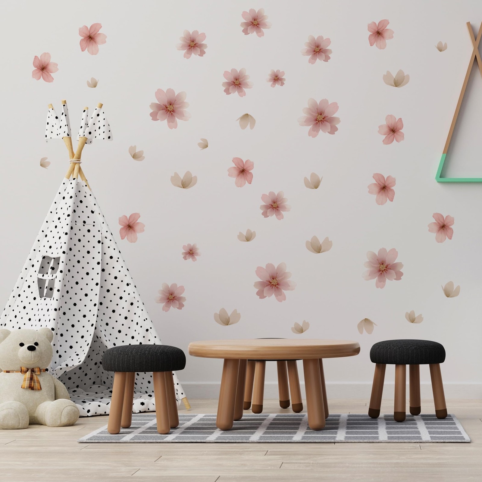 Flower Wall Decals – Peel and Stick Floral Flowers Wall Stickers,Removable Pi…
