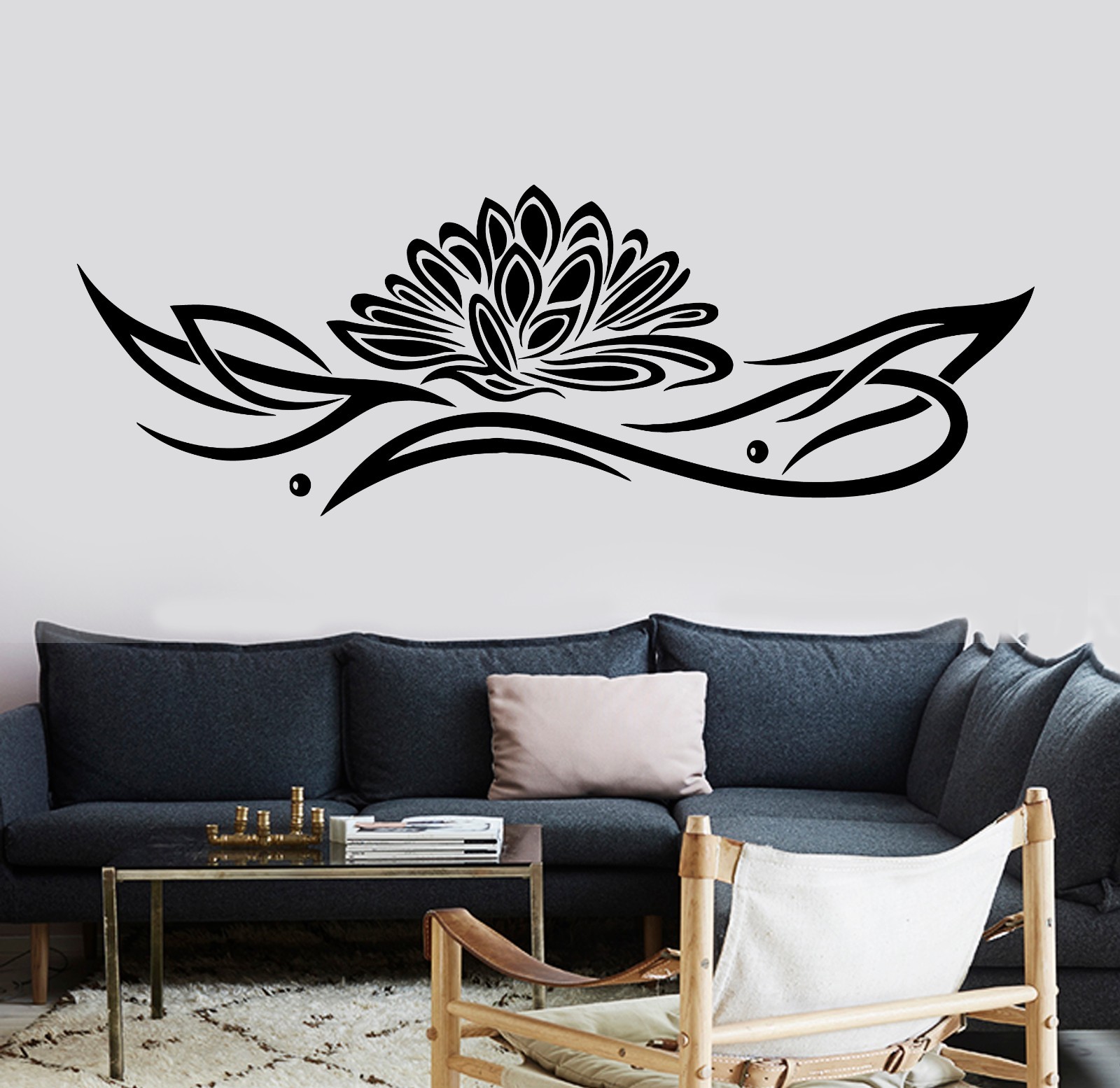 Wall Sticker Lotus Relaxation Ornament Zen Lotus Vinyl Decal (z2934)