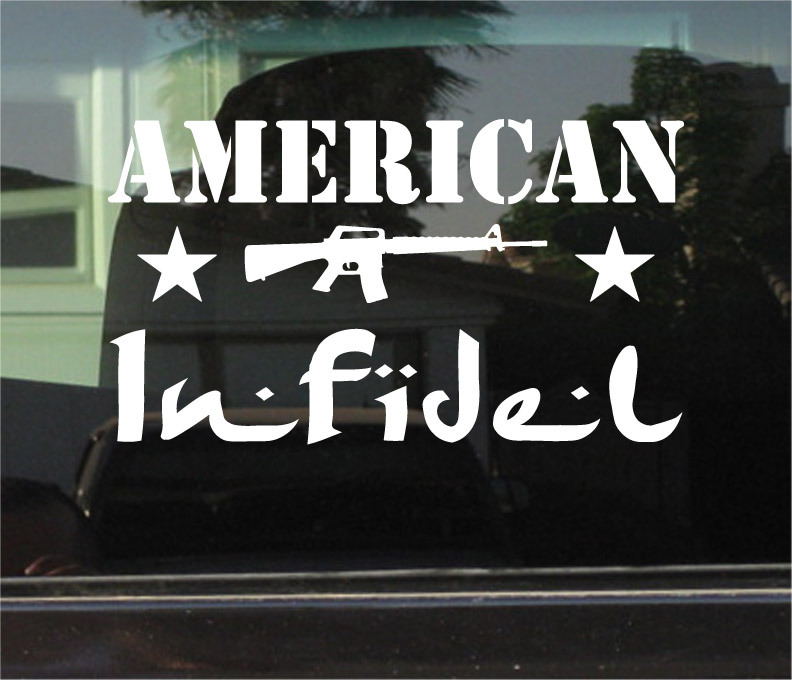 AMERICAN INFIDEL 8 INCH VINYL DIE CUT STICKER