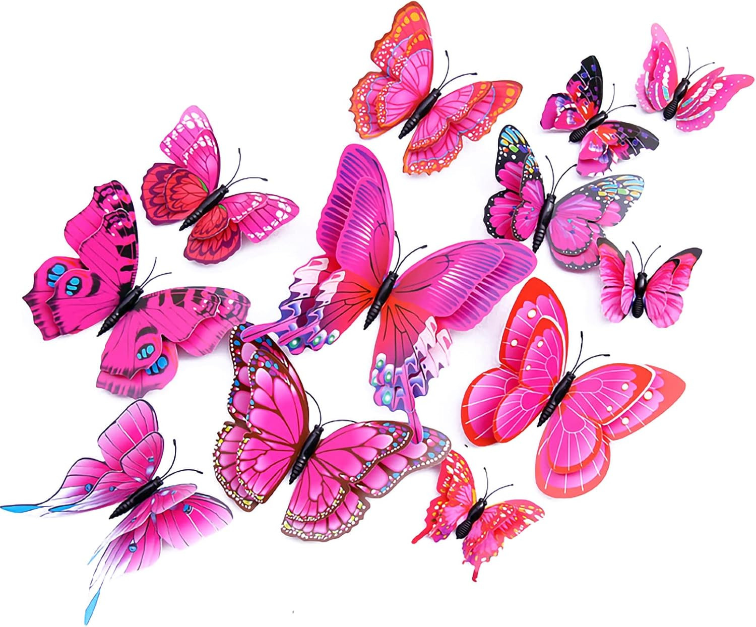3D Butterfly Wall Decor 24pc Colorful Stickers with Magnets Party Decor