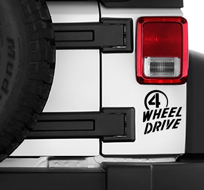 4 Wheel Drive Vinyl Decal Sticker Off Road 4×4 Truck Trail Vehicle Window