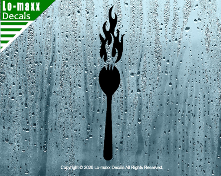 Flaming Spork Original Art High Quality Various Colors Sizes Die Cut Vinyl Decal