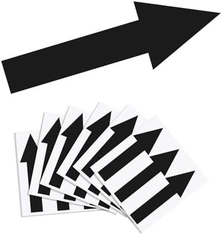 15 Pcs Arrow Stickers, Black, 8" x 2", Self-Adhesive PVC Decals | Waterproof & R