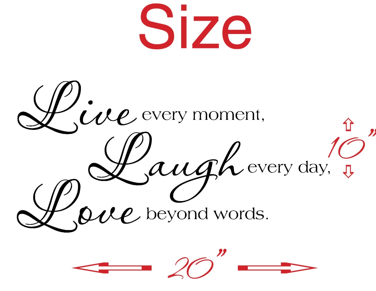 LIVE LAUGH LOVE wall vinyl sticker home decor art 10 x 20 inch FREE SHIP