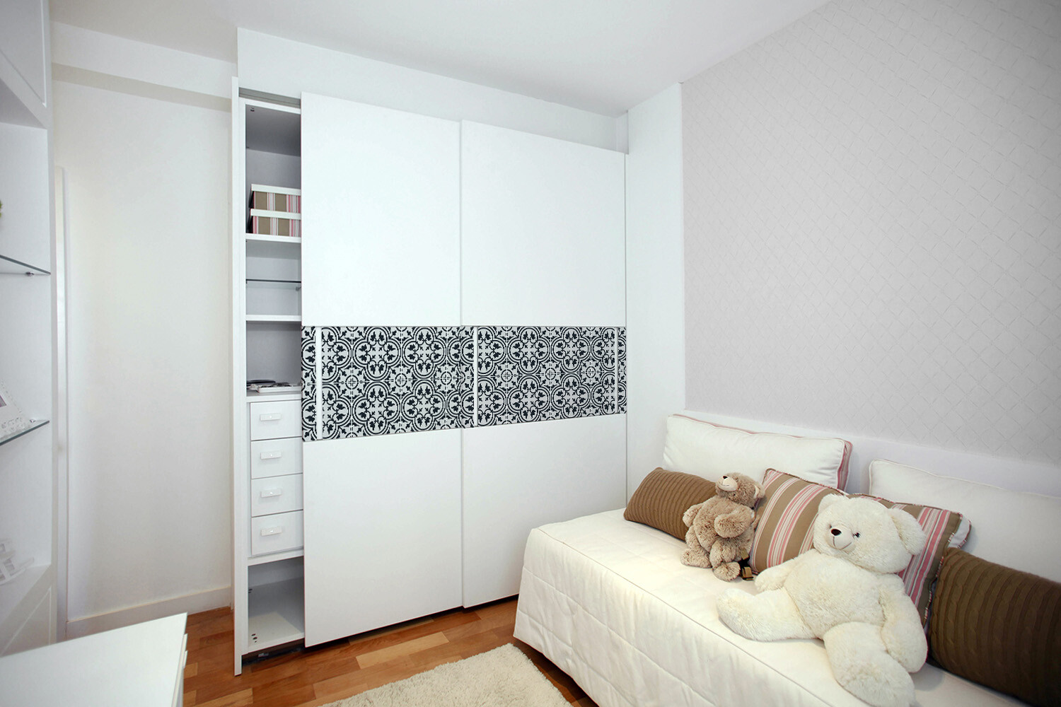 Sticker Veneer Furniture Wardrobe Table Adhesive Plant pattern 100×50