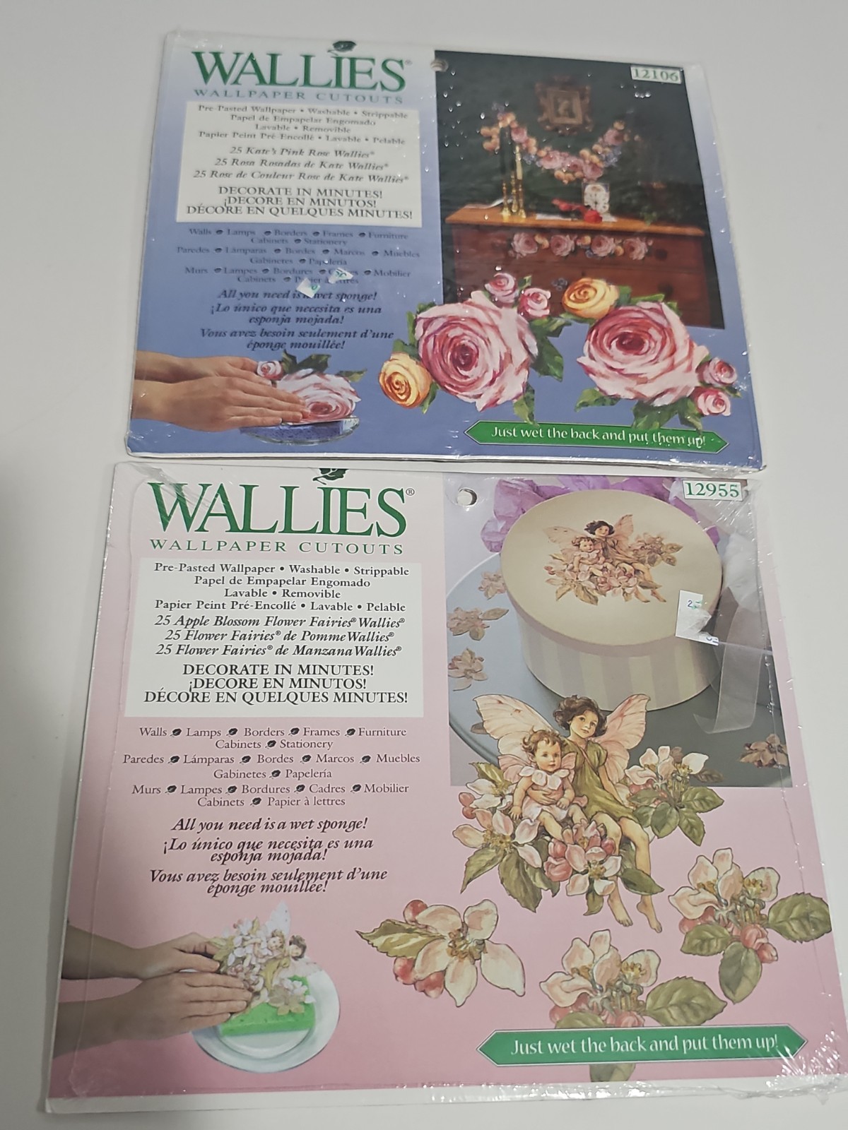 Wallies 12955 & 12106 Flower Fairies Floral Wallpaper Cutouts PrePasted Washable