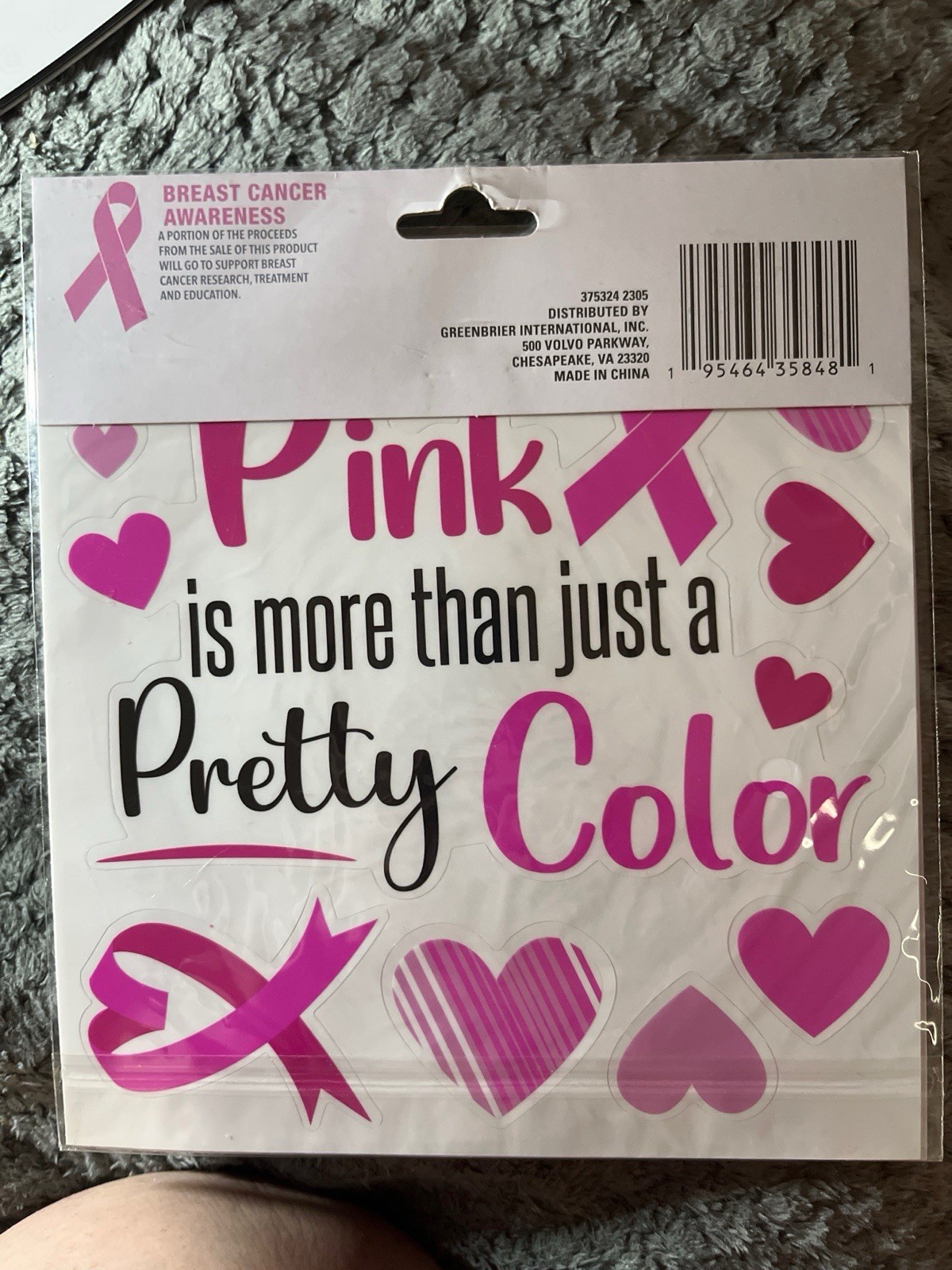 Lot 5 Breast Cancer Awareness Window & Mirror Clings Pink Ribbon Hope Decals New