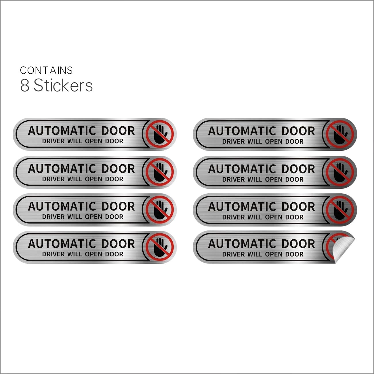 8 Pieces Automatic Door Driver Will Open Door Stickers for Cars, Brushed Silv…