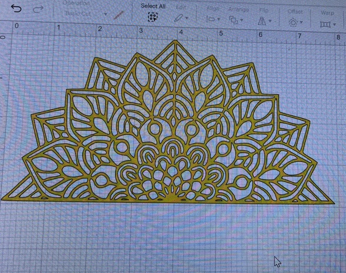 Mandala Half Flower Removable vinyl decal sticker, Home Room Wall Decor 8×4”