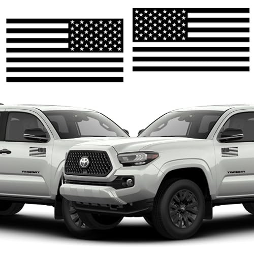 GRITKULTURE Matte Subdued American Flag Decal Stickers 2 Pack for Matte Black