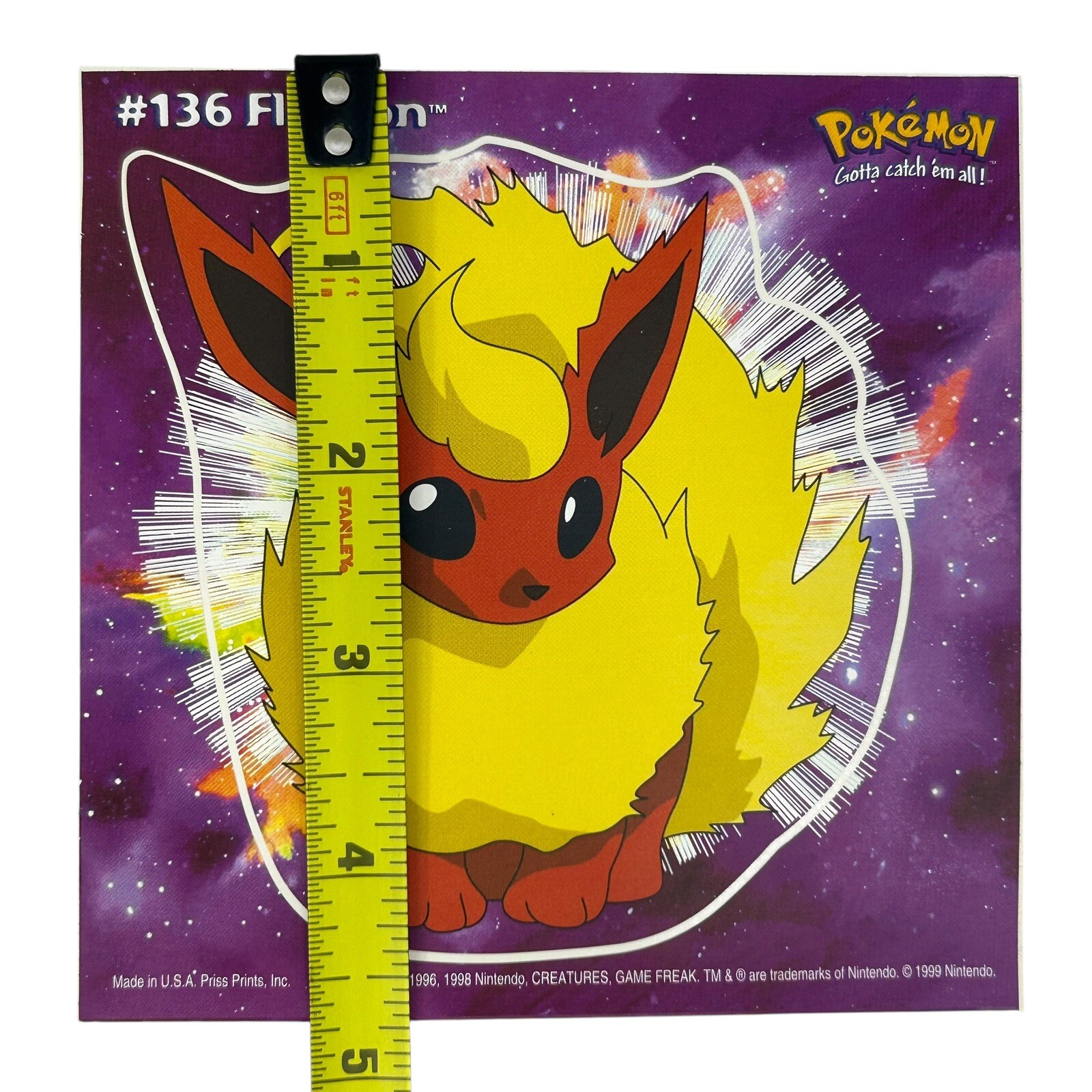 Pokemon Collect ’em Stick-Ups Flareon #136 Large 4” Sticker Priss Prints