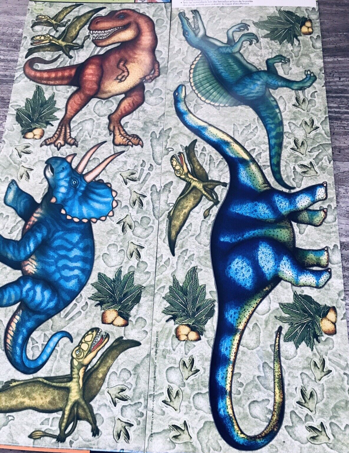 DINOSAURS WALL STICKERS 34 ART DECALS DINO FOOT T-REX PREHISTORIC ANIMAL PRINT