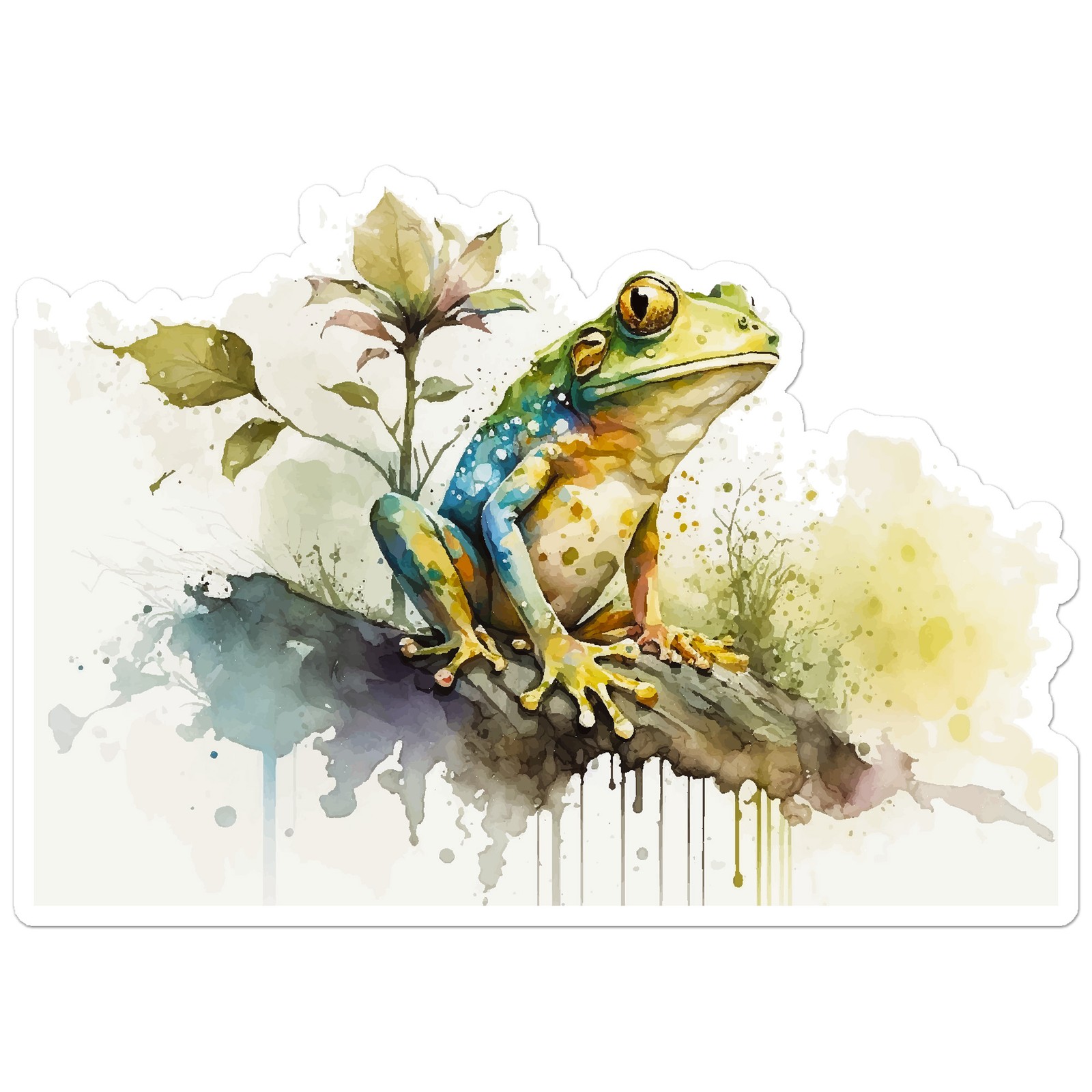 Watercolor Frog – Vinyl Decal Sticker – Car Window Laptop – ebn8914