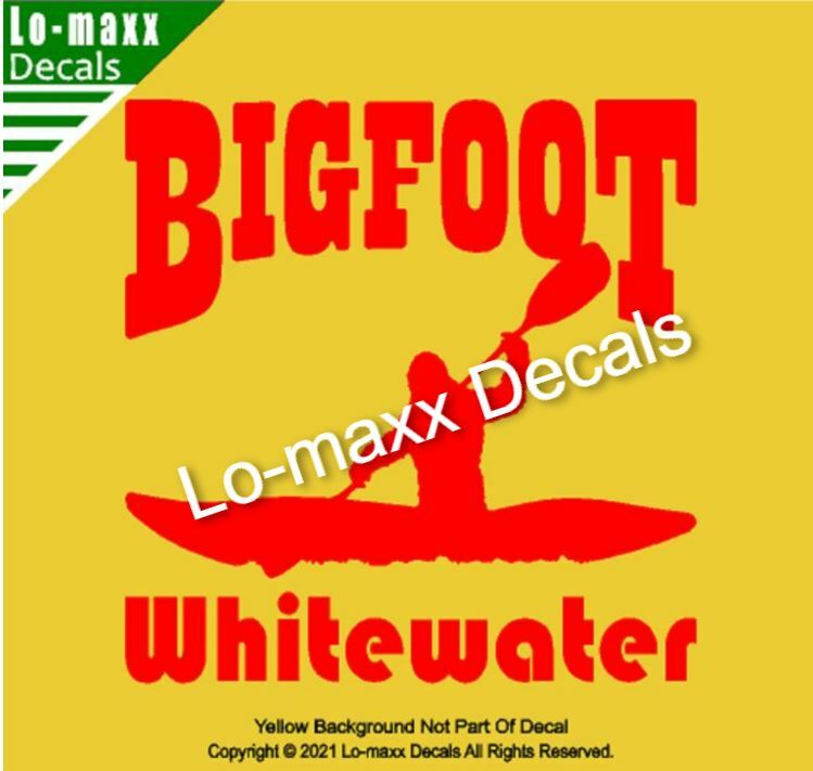 Bigfoot Whitewater River Kayaking Boating Original Design Die Cut Vinyl Decal