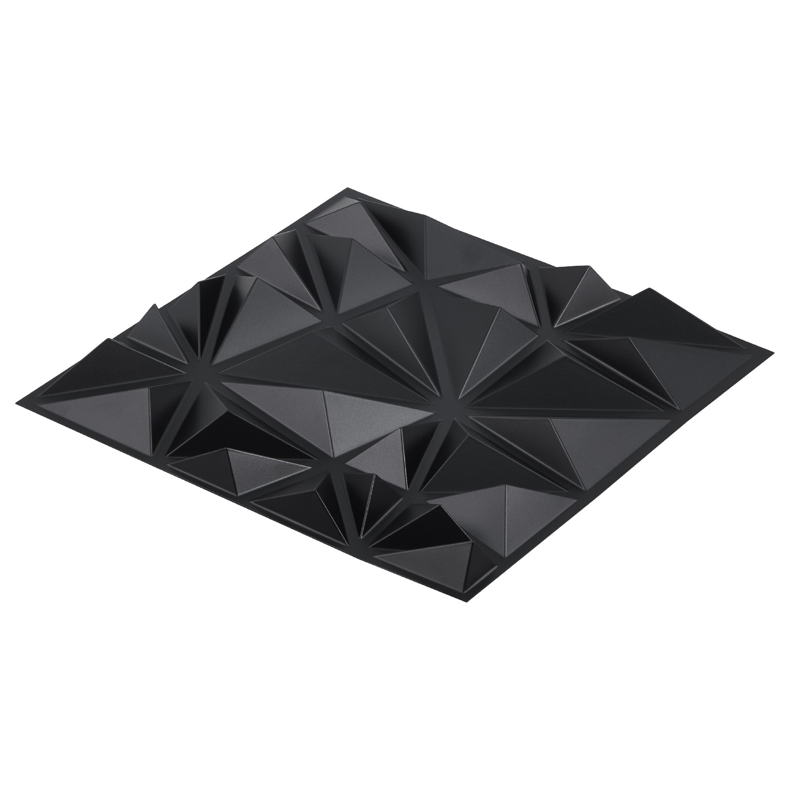 3D Wall Panels 33-Pack 11.81 x 11.81" PVC 32 Sq.Ft Coverage Diamond Matte Black
