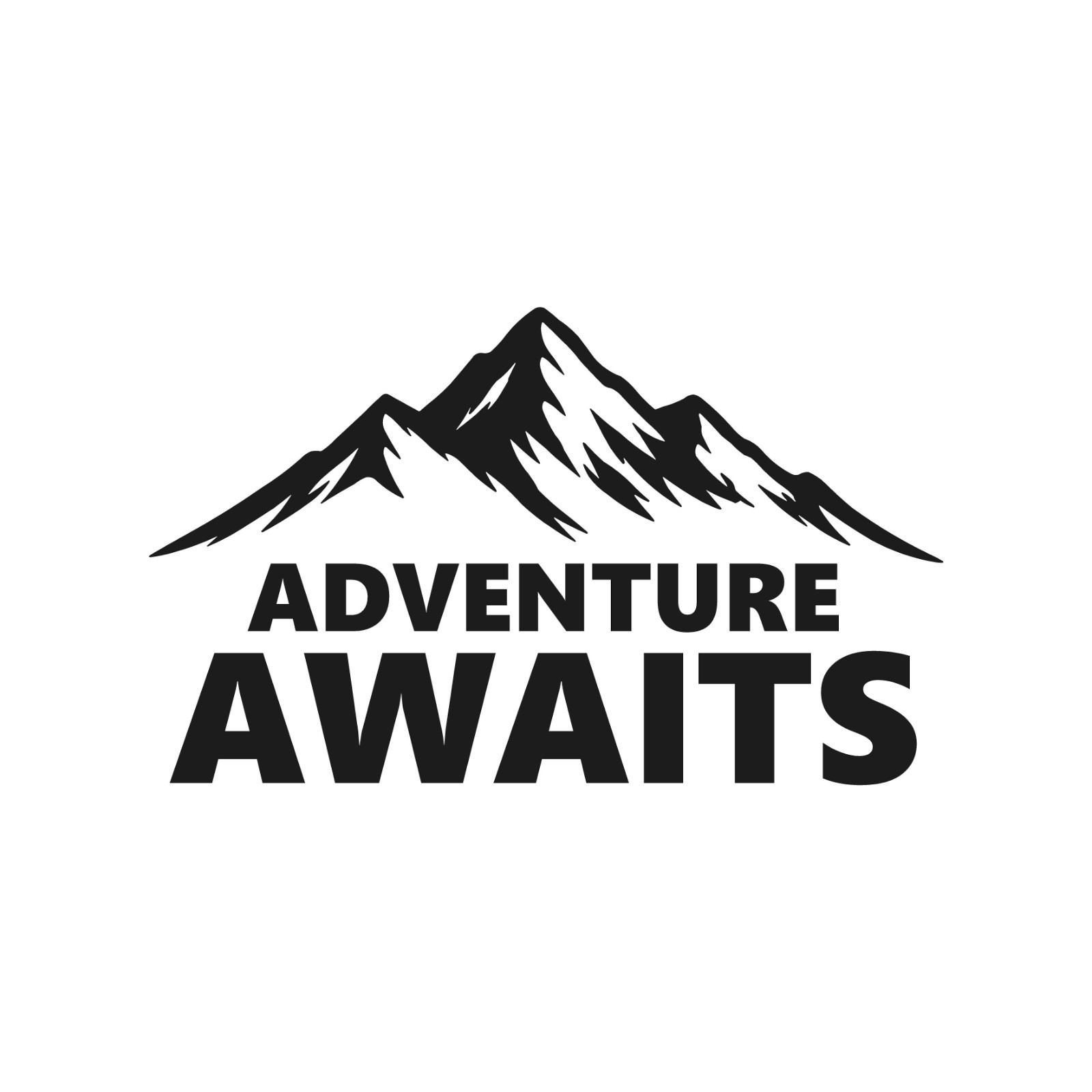 Adventure Awaits Mountain Landscape Vinyl Decal Hiking Hiker Sticker