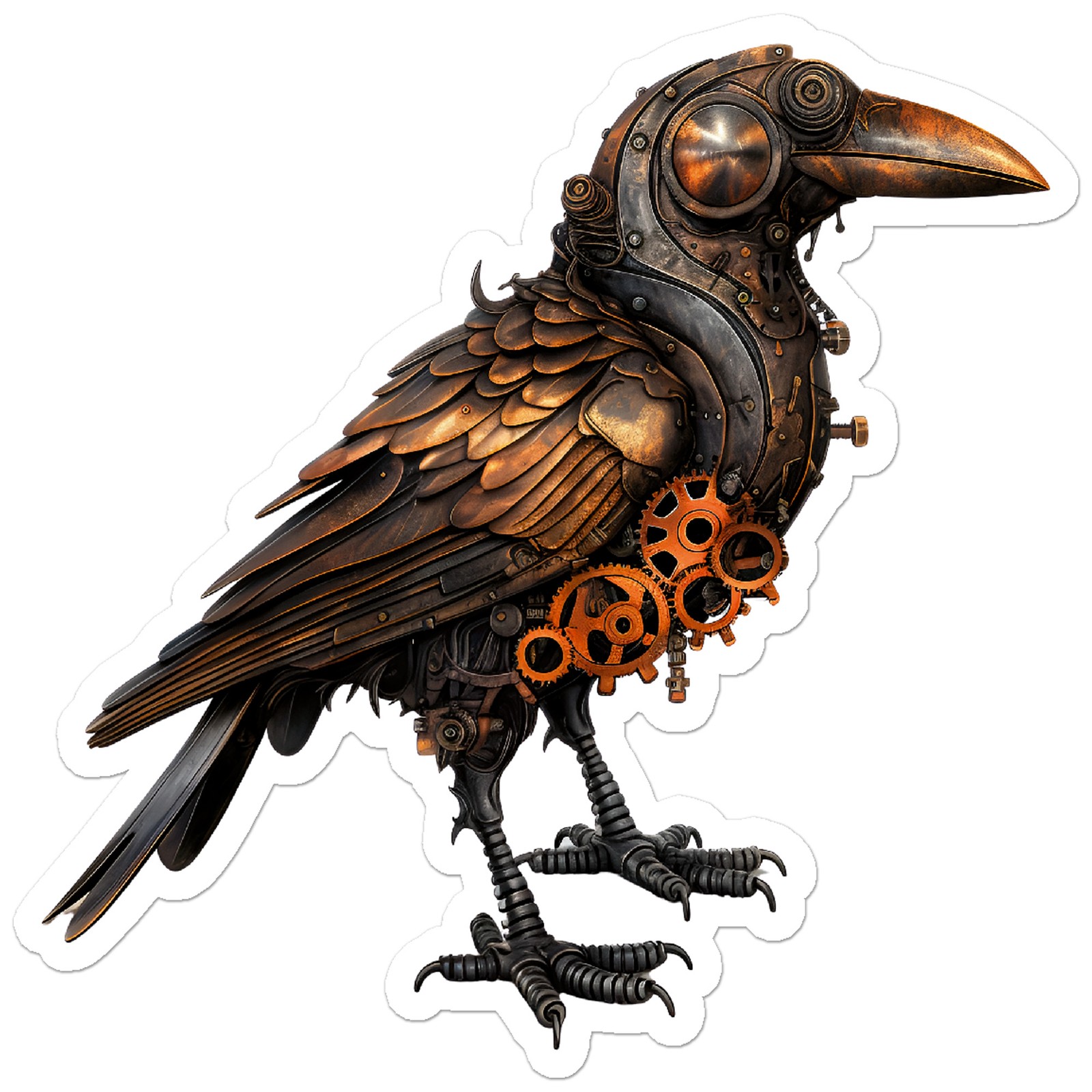 Steampunk Crow Raven – Vinyl Decal Sticker – Car Window Laptop – ebn11128