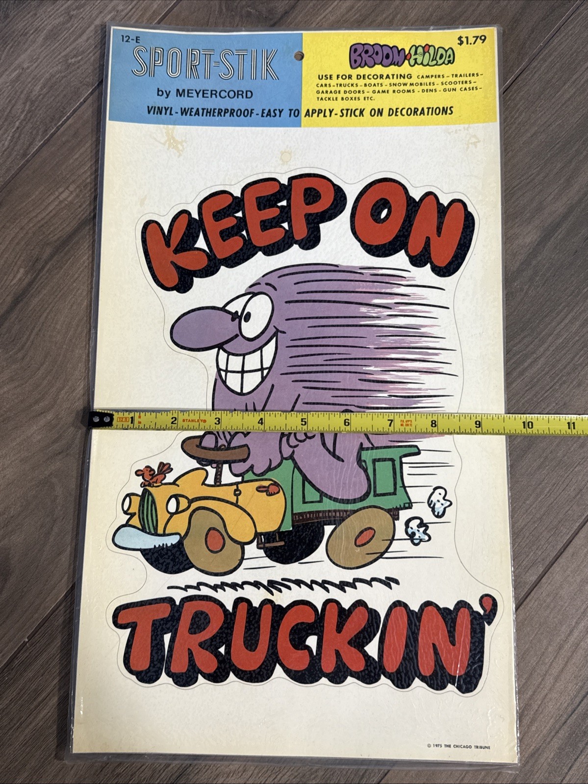 Vintage 1975 NOS Decal Meyercord Sport-Stik KEEP ON TRUCKIN' 12" Sticker Decor