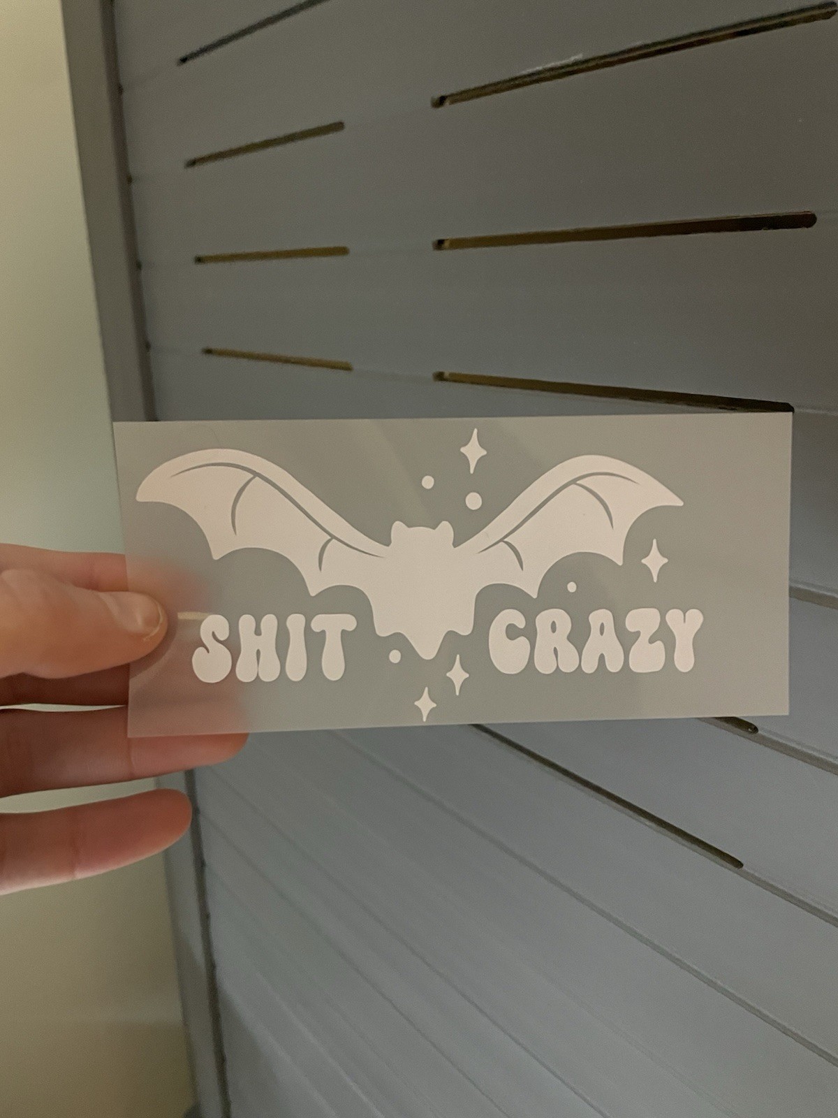 Bat Shape Humor Vinyl Decal Sticker White for Wall Window Car Door Adults