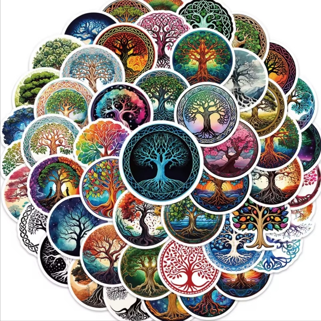 20 PCS Tree of Life Celtic Pagan Totem Stickers 2 BRAND NEW