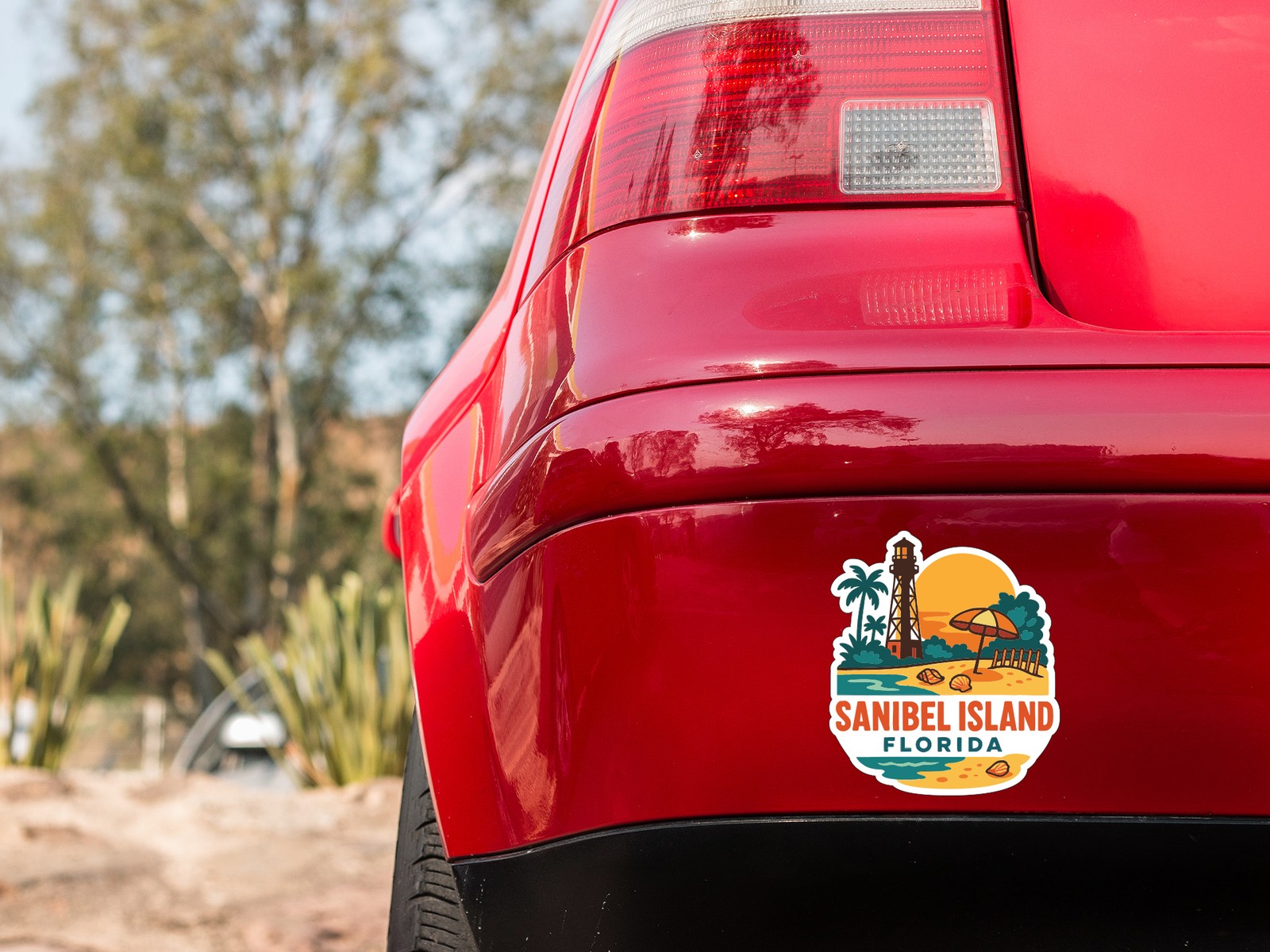 Sanibel Island Sticker Decal Vinyl Die-Cut City Skyline Landmark Design