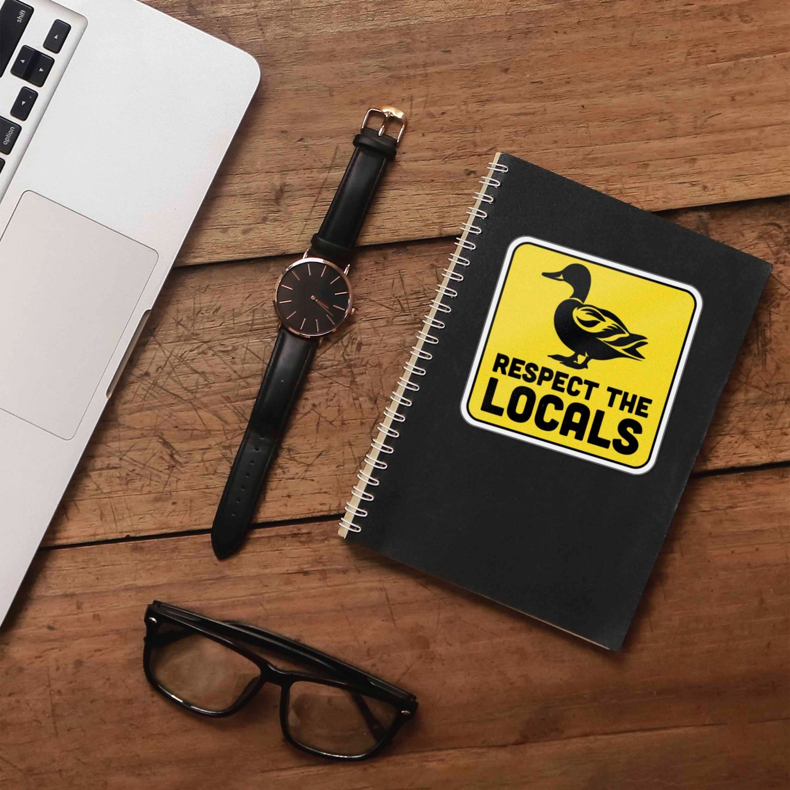 Respect the Locals Mallard Duck Sticker – Bird Decal for Laptop & Water Bottle