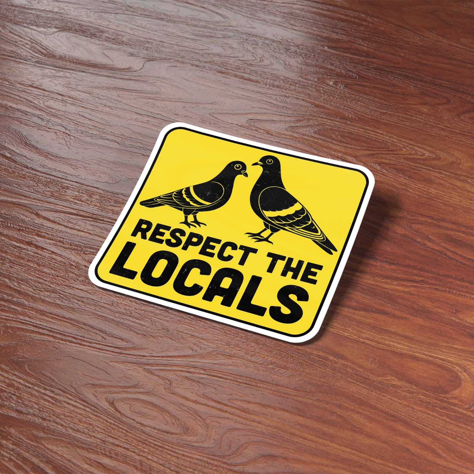 Respect the Locals Pigeon Sticker – Funny City Bird Decal for Water Bottle