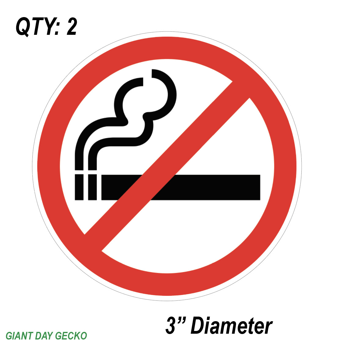 (2) TWO No Smoking Sign Store Business Smoke Tienda Decal Sticker Circle Car New
