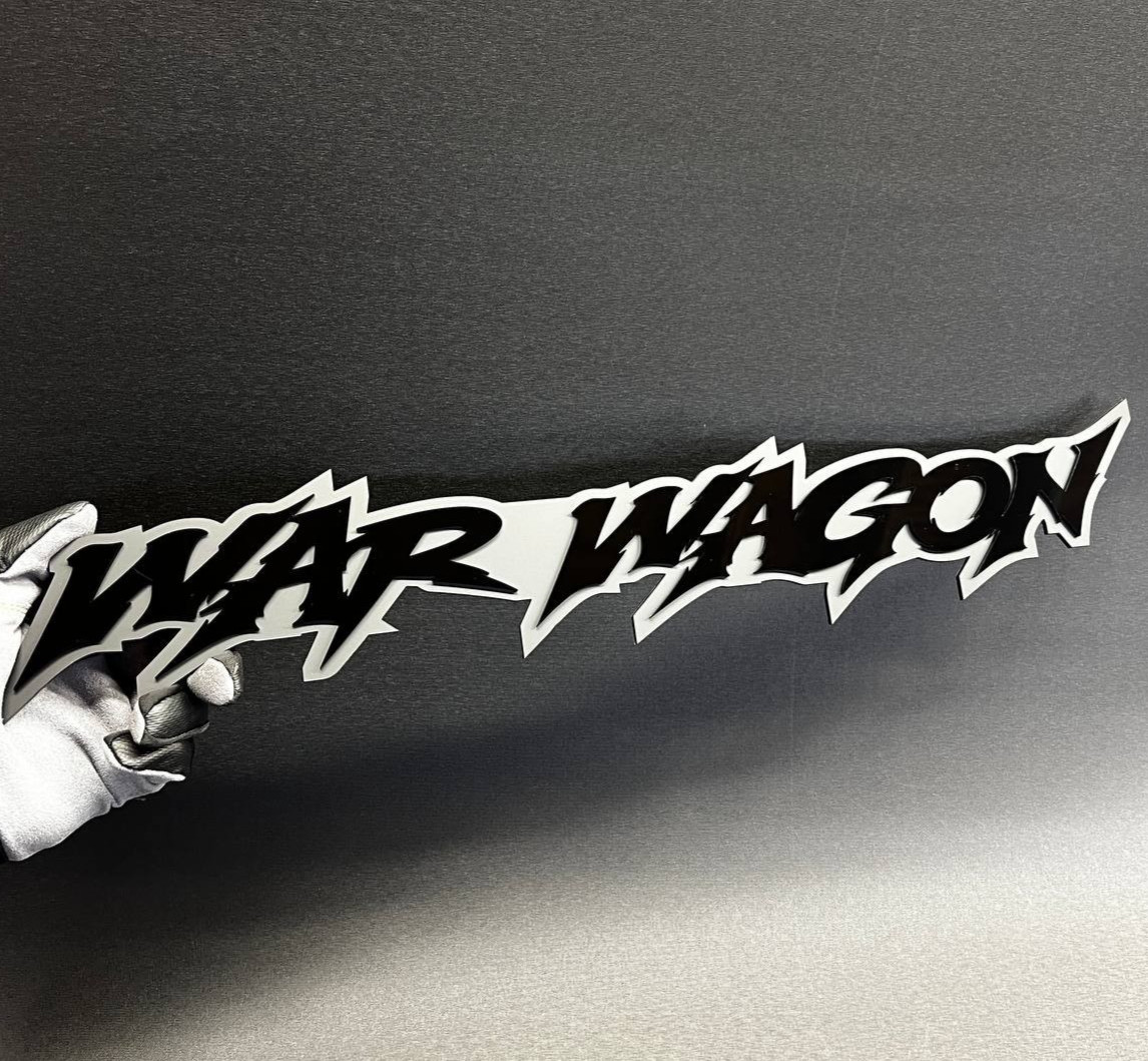 1x WAR WAGON Custom Text 3D Acrylic Car Emblem Badge Multicolor Fender Decal