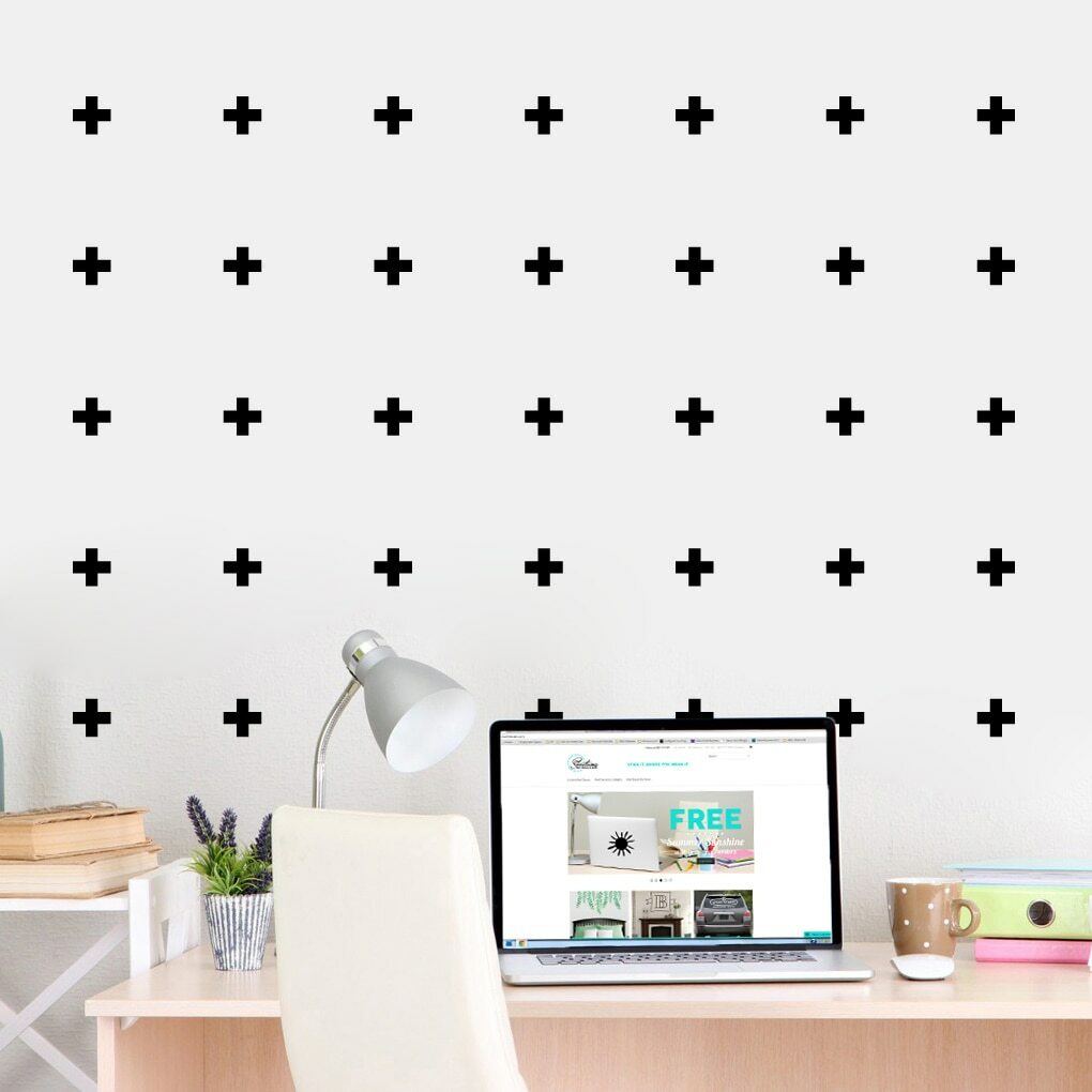 Plus Sign Wall Decal Set – Pattern, Shapes, Wall Accents, Vinyl Wall Sticker