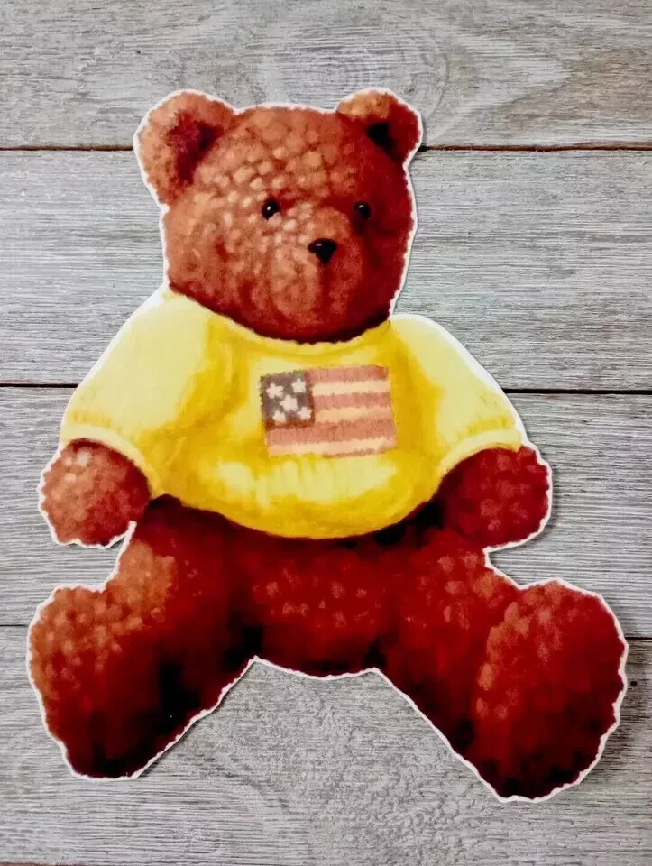 teddy bear wall sticker animal peel & stick 5 inch 1pc