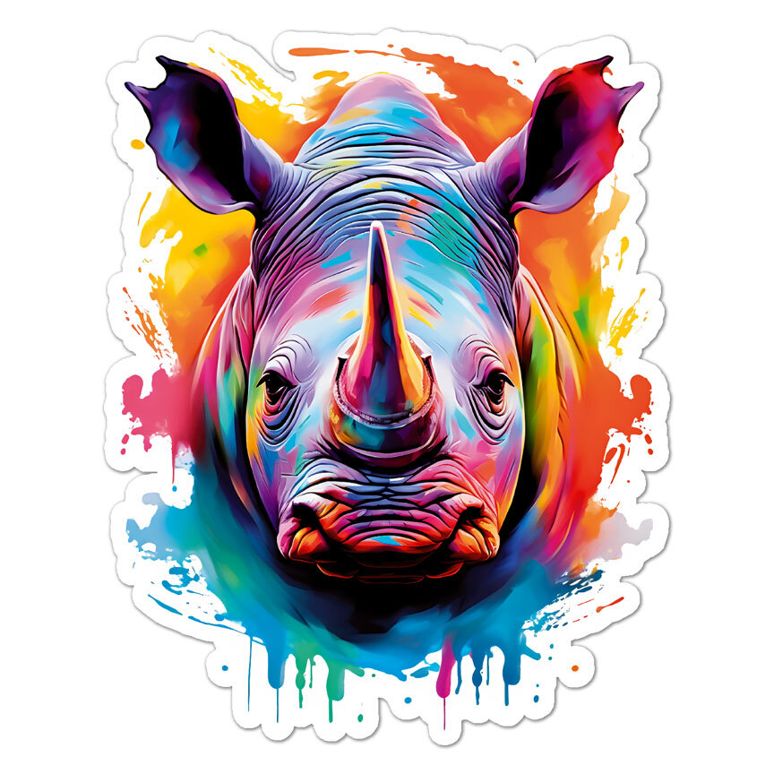 Rhino Rhinoceros, Vinyl Decal Sticker, Indoor Outdoor, 3 Sizes, #9927