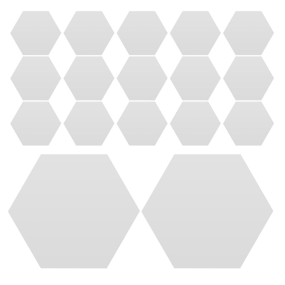 48 Pcs Decorative Wall Mirror Decal Modern Geometric Sticker Hexagon Tiles