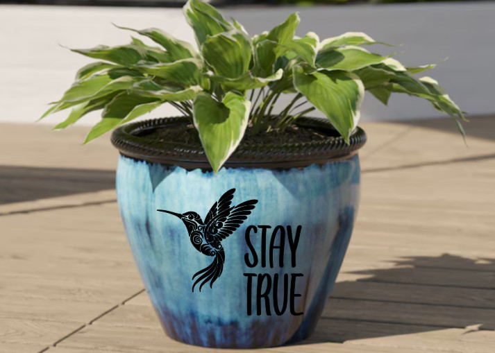 Stay True Hummingbird Vinyl Decal Bumper Sticker Car Window Mirror Wall Art