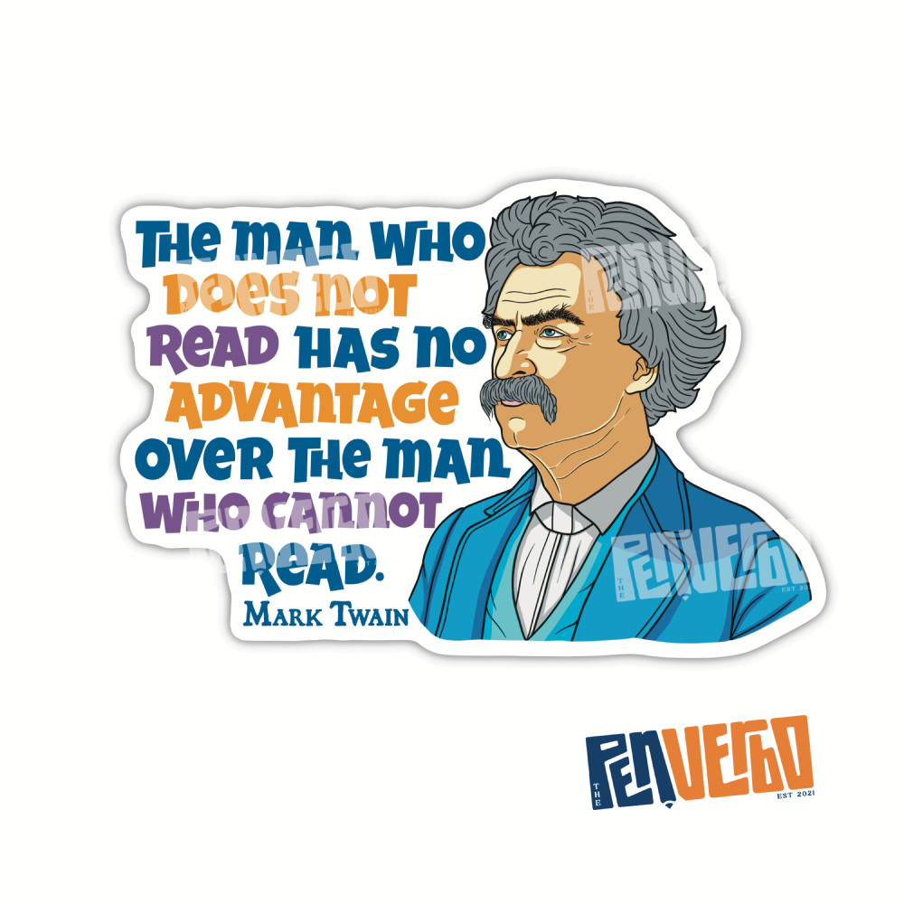 Mark Twain Quote Sticker 2pcs | Those Who Read | Mark Twain Sticker | 0102