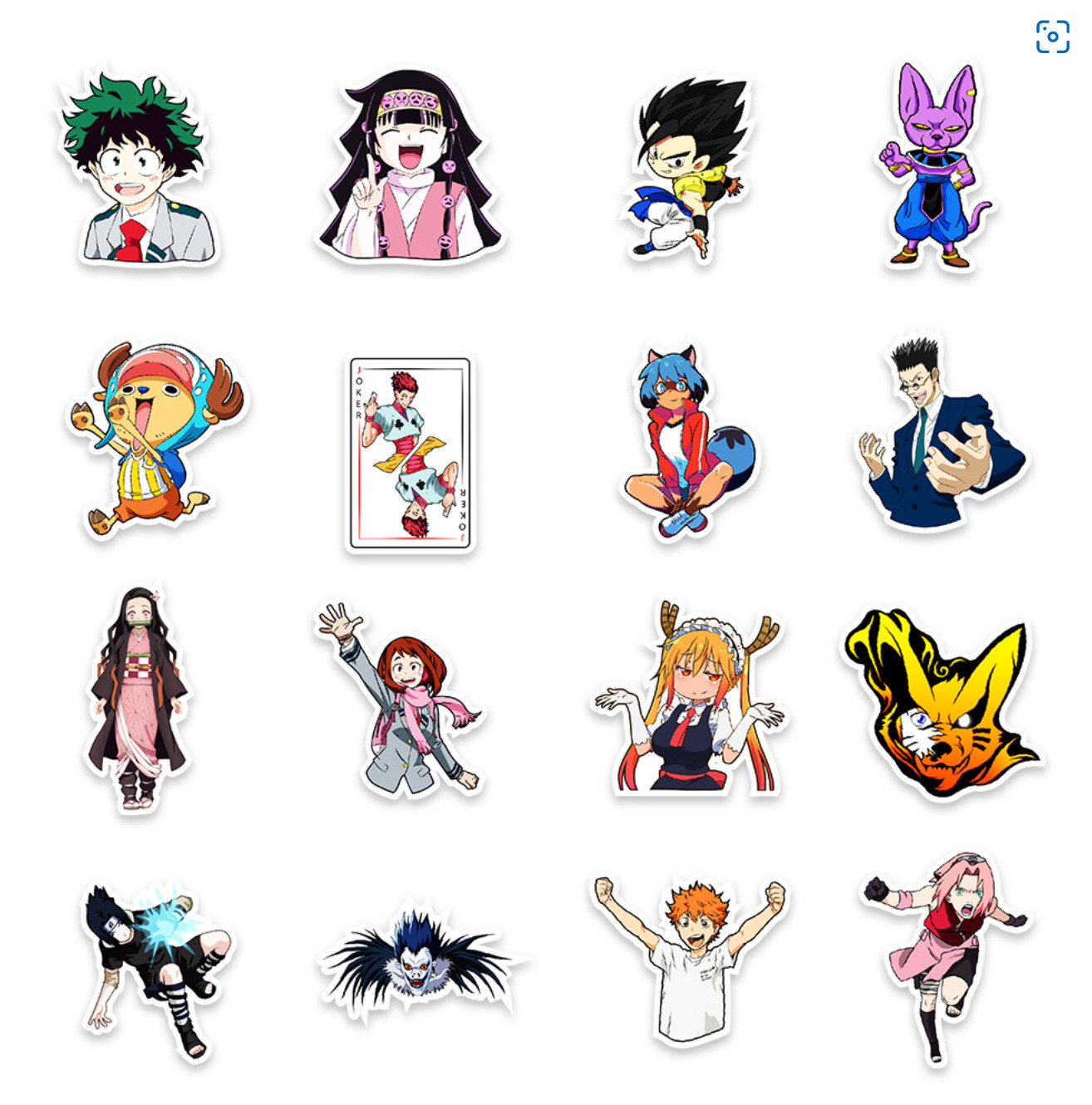 50 Pcs Stickers Anime Character Skateboard Luggage Car Bomb Graffiti Phone Vinyl