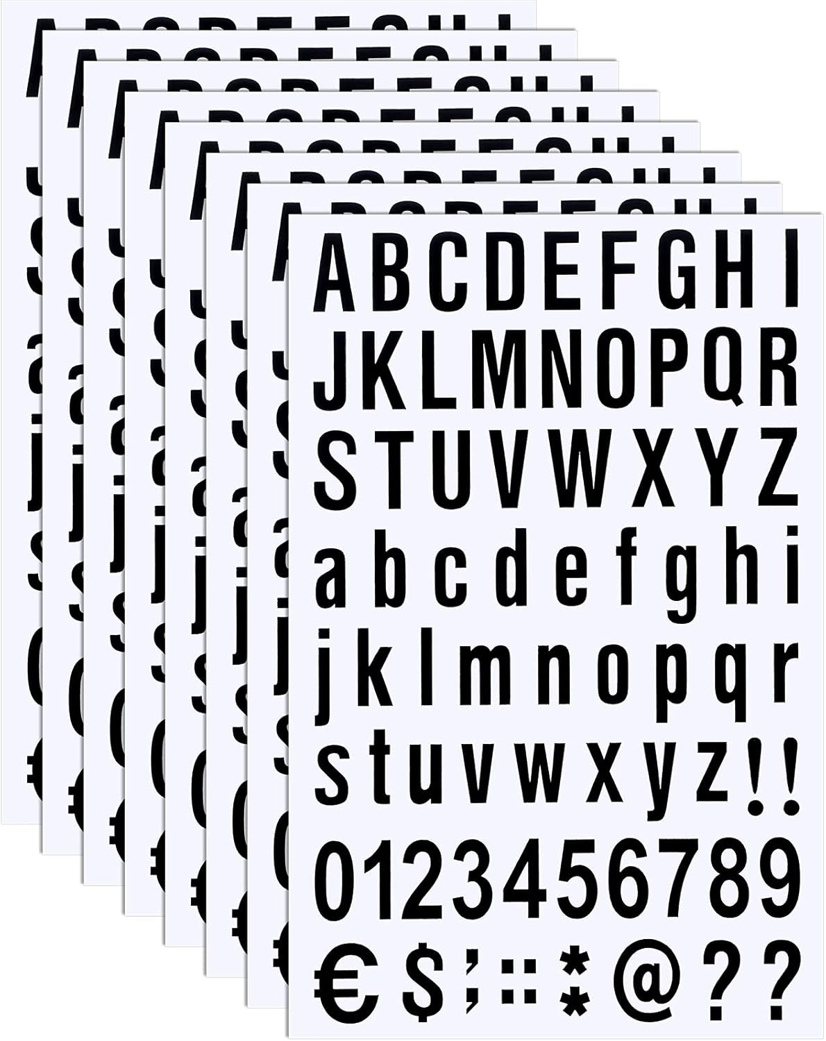 8 Sheets Self Adhesive Vinyl Letters Numbers Kit, Mailbox Numbers Sticker for Ma